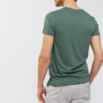 Solid V-Neck T-Shirt // Army Green (XS)