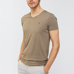 Solid V-Neck T-Shirt // Mink (XL)