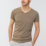 Solid V-Neck T-Shirt // Mink (XS)