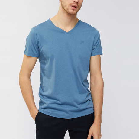 Solid V-Neck T-Shirt // Indigo (XS)