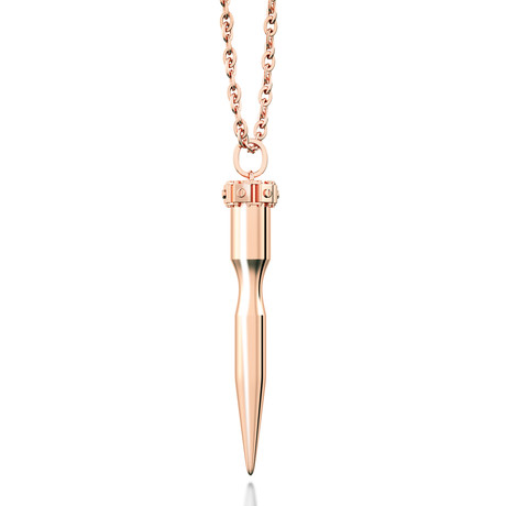 Rose Gold Bullet Necklace // 30 Inches