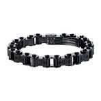 Thick Black PVD Bicycle Bracelet (7.5")