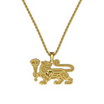 Large Gold Lioness Logo Necklace (22")