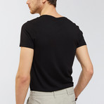 Solid V-Neck T-Shirt // Black (XS)