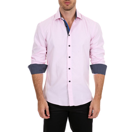 Mejia Long-Sleeve Button-Up Shirt // Pink (S)