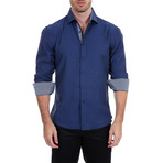 Duran Long-Sleeve Button-Up Shirt // Navy (2XL)