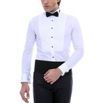London Tuxedo Shirt // White (L)