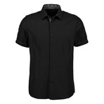 Aldrich Short Sleeve Button Up Shirt // Black (L)