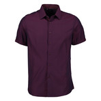 Aldrich Short Sleeve Button Up Shirt // Burgundy (2XL)