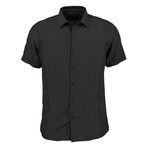 Oswald Short Sleeve Button Up Shirt // Black (L)