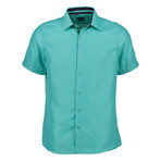 Harland Short Sleeve Button Up Shirt // Teal (M)