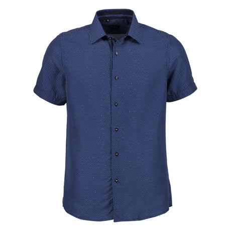 Oswald Short Sleeve Button Up Shirt // Navy (S)
