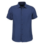 Oswald Short Sleeve Button Up Shirt // Navy (L)