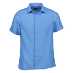 Oswald Short Sleeve Button Up Shirt // Blue (S)