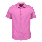 Camden Short Sleeve Button Up Shirt // Raspberry (M)