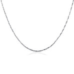 Sleek Italian Chain Necklace // 14K White Gold Plated