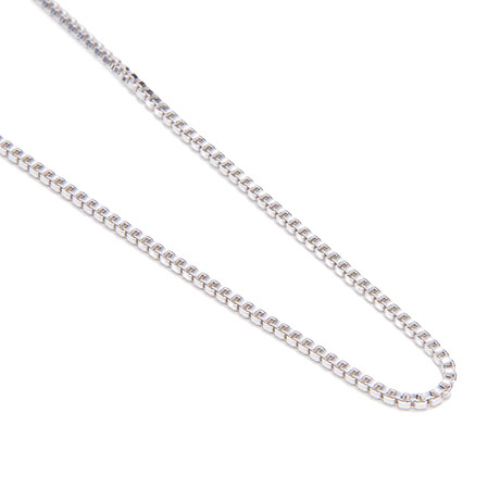 Modern Venetian Box Chain Necklace // 14K White Gold Plated