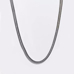 Plated Snake Design Chain Necklace // 14K White Gold