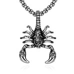 Scorpion Design Pendant Necklace // Stainless Steel