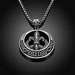 Circular Notre Dame Pendant Necklace // Stainless Steel