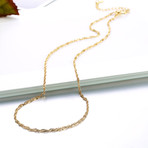 Singapore Chain Necklace // 14K Gold Plated