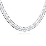Mini Curb Chain Necklace // 14K White Gold Plated