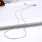 Sleek Italian Chain Necklace // 14K White Gold Plated