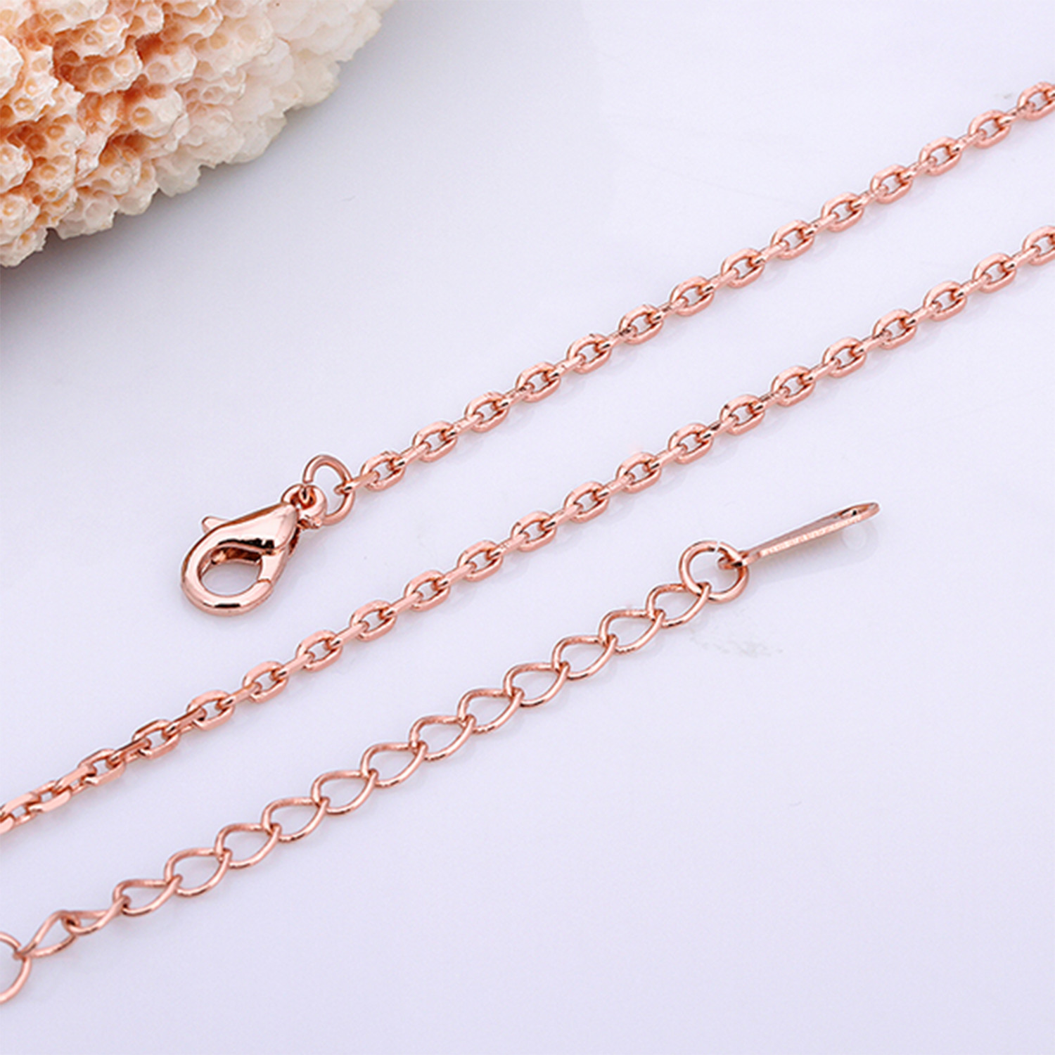 Italian Curb Chain Necklace // 14K Rose Gold Plated - Rubique Jewelry ...