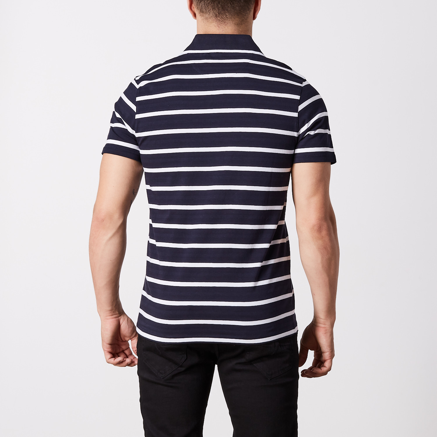 Guala Stripe Polo // Navy (3XL) - Eight X - Touch of Modern