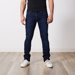 Slim Fit Jeans With Stretch // Blue + Black (33WX34L)