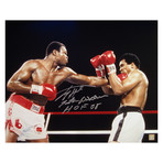 Larry Holmes vs Muhammad Ali // Autographed Match Photo
