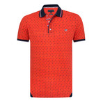 Darker Printed Short Sleeve Slim Fit Polo // Red (S)
