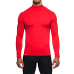 Infrared [AR] Mock Neck Long-Sleeve Shirt // Flame Scarlet (L)