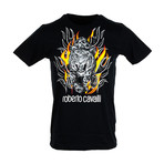 Flamin Leopard T-Shirt // Black (2XL)