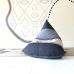Handloom Cotton Beanbag // Chalky Waters + Charcoal