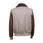 Elrond Shearling Fur Collar Leather Jacket // Brown + Taupe (XS)