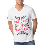 Angels Logo V-Neck T-Shirt // White (L)