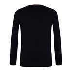 Barnabas V-Neck Sweater // Navy + Red (M)