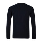 Stanford Striped Crew Neck Sweater // Navy (2XL)