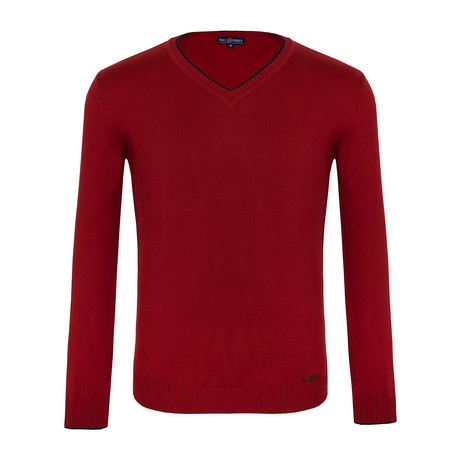 Birley V-Neck Sweater // Red (XS)
