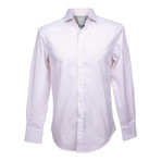 Brunello Cucinelli // Slim Button Color Stripe Shirt V1 // White + Red (3XL)