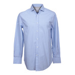 Basic Fit Button Up Check Shirt // Blue (XS)