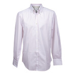 Slim Button Color Stripe Shirt V2 // White + Red (XS)