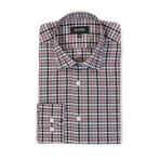 Jensen Business Dress Shirt // Gray + Pink + Black (US: 15.5A)