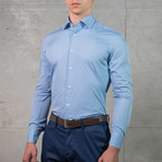 Chang Business Dress Shirt // Gray + Blue (US: 15.5C)