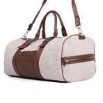 Two-Tone Duffle Travel Bag // Tan + Brown