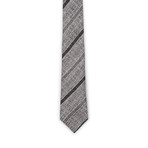 Two-Tone Stripe Silk Tie (Gray)