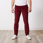 Corduroy Slim-Fit Pants // Burgundy (40WX32L)