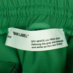 Off White // Nylon Rainbow Stripe Track Pants // Green (L)