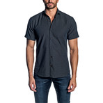 Short-Sleeve Button-Up Shirt // Black (M)
